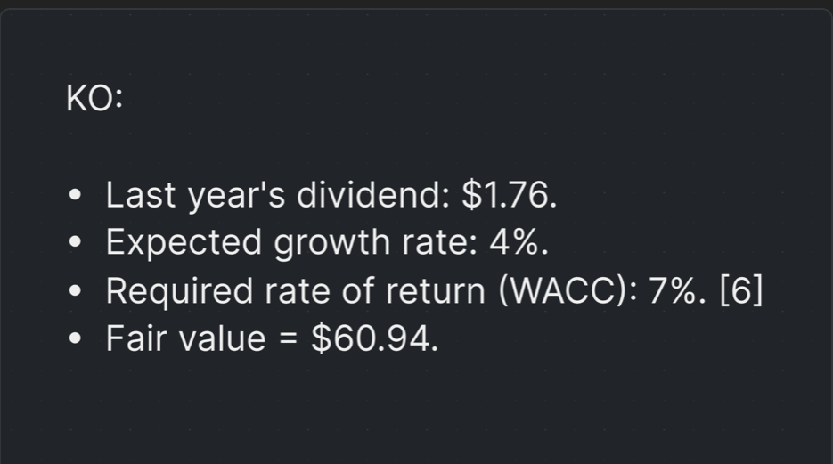 Coca Cola Fair Value