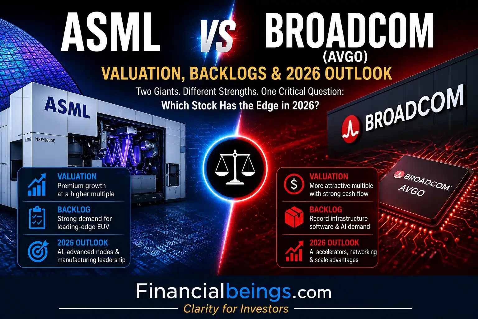ASML vs Broadcom (AVGO): Valuation, Backlogs & 2026 analysis